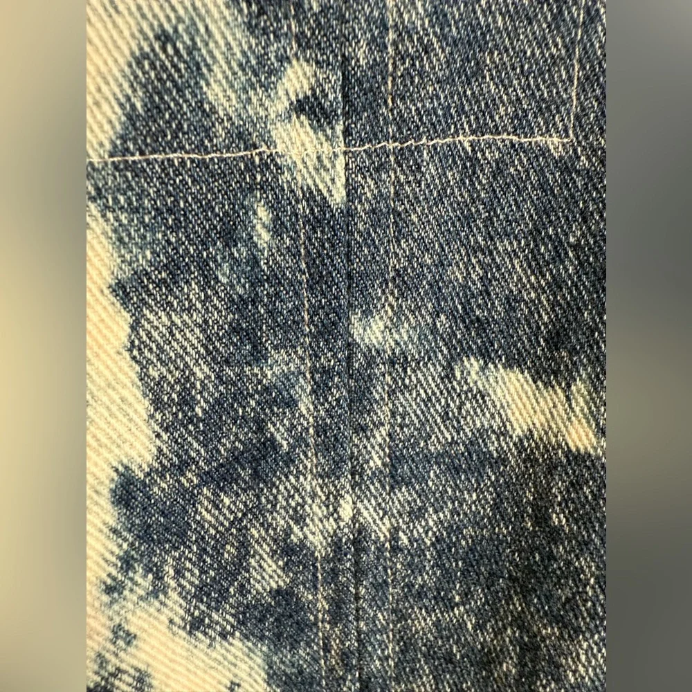 Custom Kimono Style Acid Wash Bleached Jean Denim Jacket - Picture 8 of 12